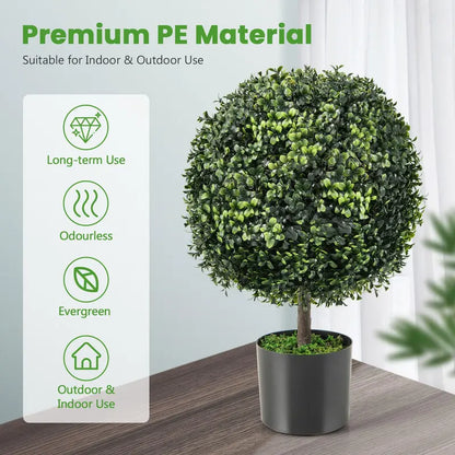 22-Inch Artificial Boxwood Topiary Ball  Lifelike Outdoor or Indoor Decor