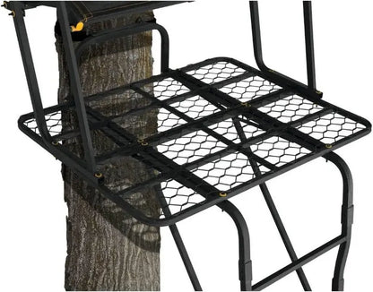 Muddy Partner 2-Man 17ft Heavy-Duty 500lb Capacity Ladder Stand, Black Steel