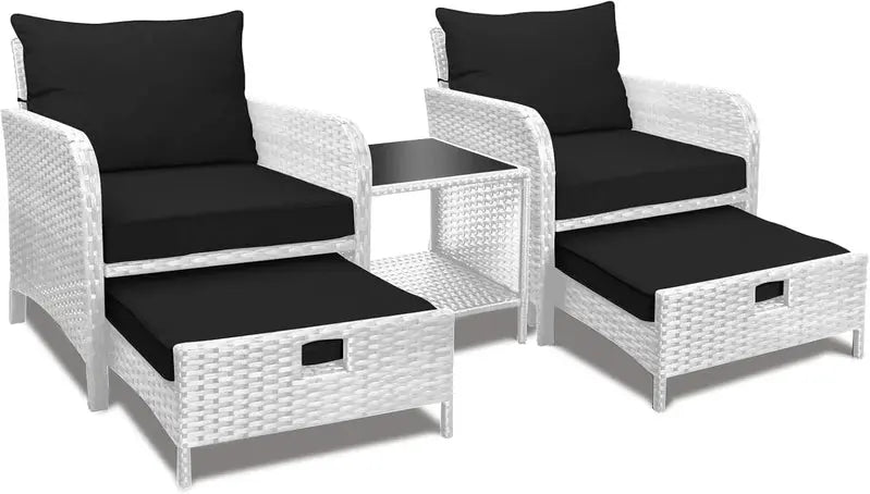 Leveleve 5-Piece Balcony Conversation Set  Compact Patio Furniture with Weather-Resistant Design