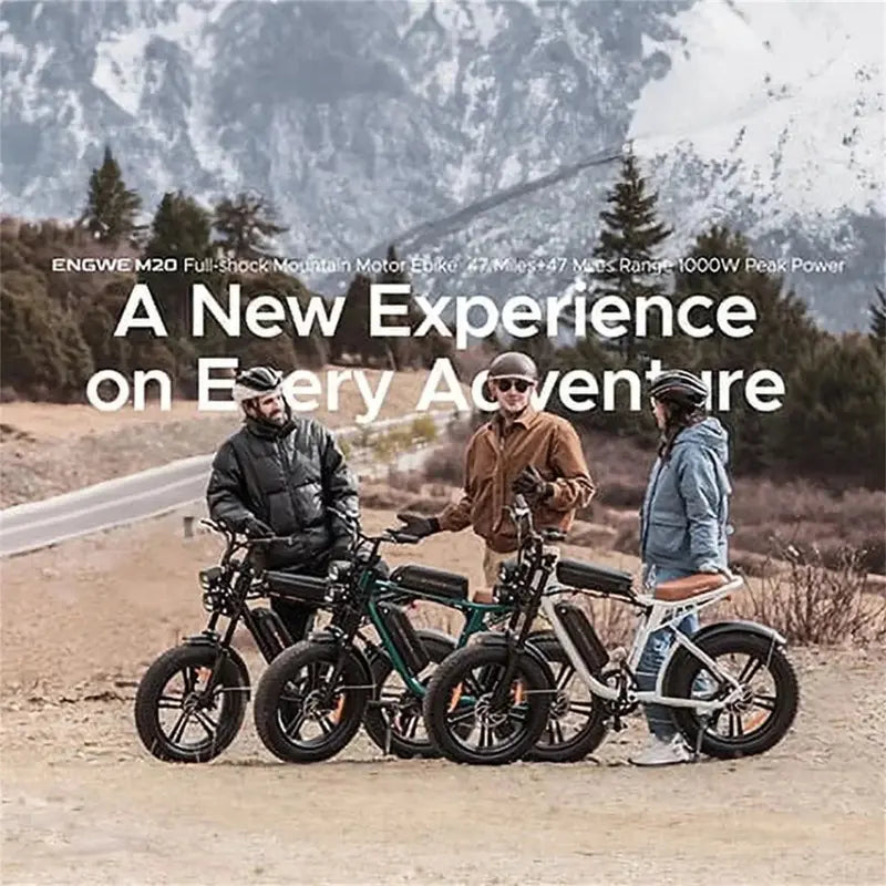AKEZ 1000W All-Terrain Electric Bike  28 mph Top Speed, 94-Mile Range, 20×4.0″ Fat Tires, Full Suspension, 7-Speed UL-Certified Ebike