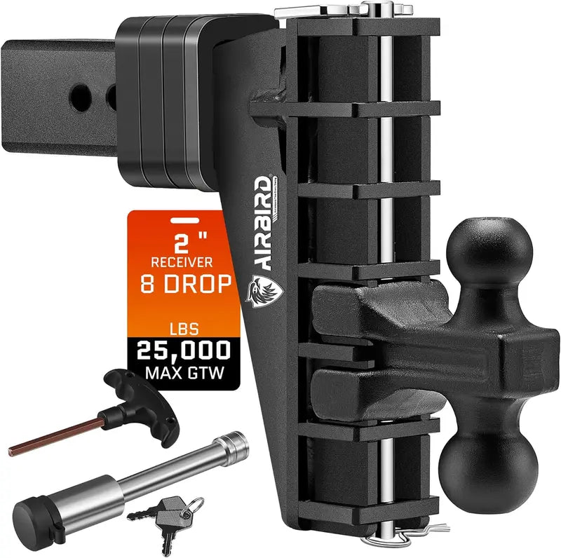 Heavy-Duty Tri-Ball Adjustable Trailer Hitch  2-Inch Receiver, 17,000 LB Capacity