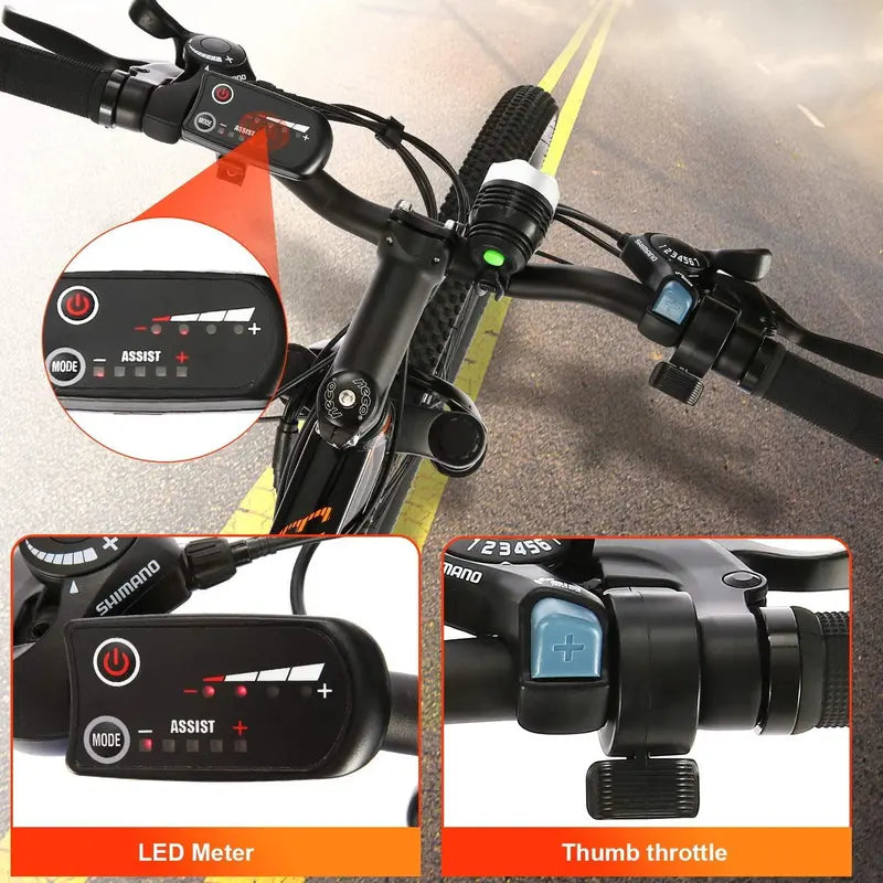 ANCHEER 350W Electric Mountain Bike  26″ Adult E-Bike with 21-Speed Drivetrain, Removable Battery, 20 MPH Top Speed