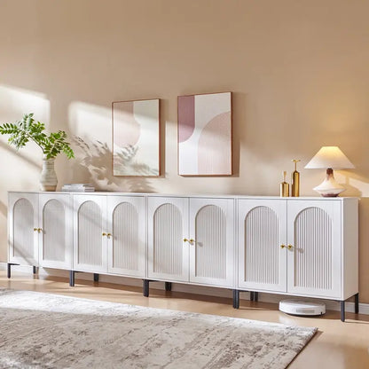 IFGET Fluted Arched Sideboard  92.6-Inch Wide Modern Farmhouse Buffet Cabinet