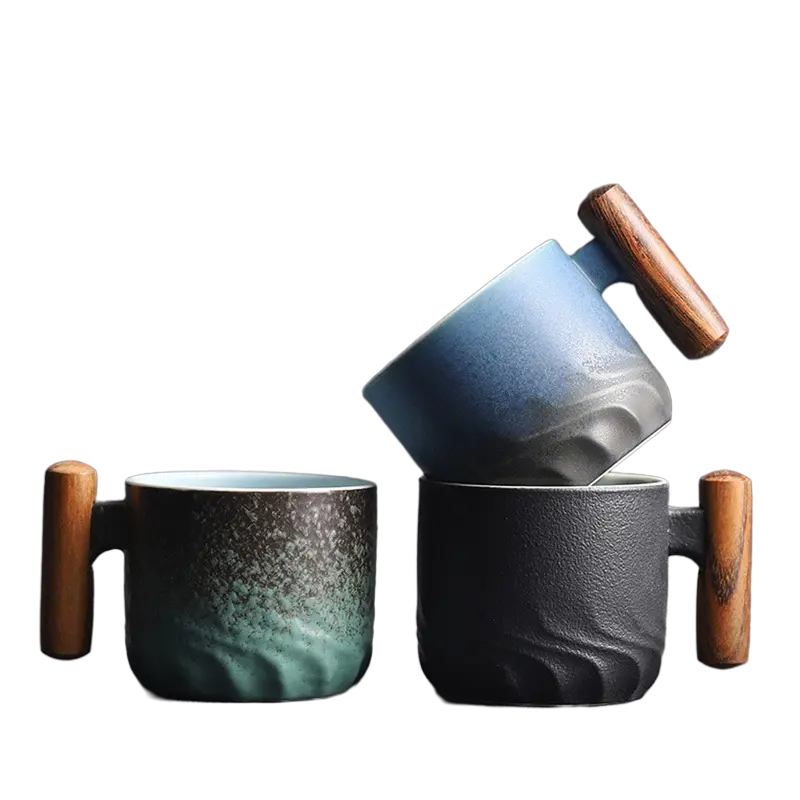 Zonema Ceramic Coffee Set  Minimalist Mug, Matching Saucer & Spoon