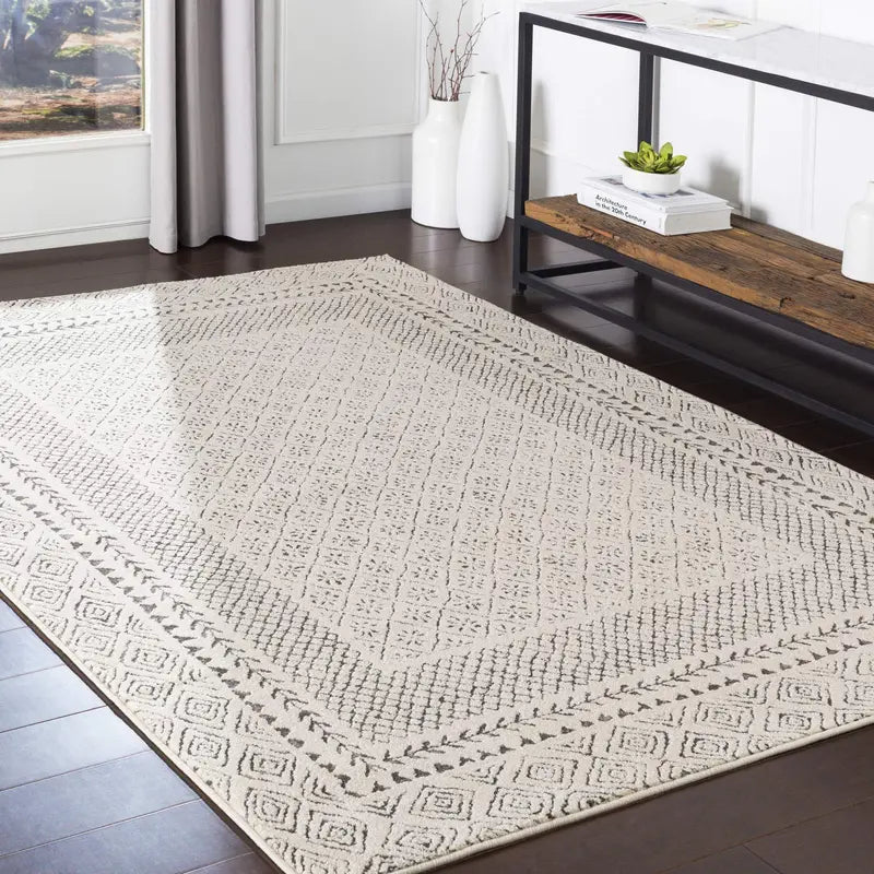 Artistic Weavers Melodie Boho Farmhouse Rug  Beige, 7’10” x 10’2″
