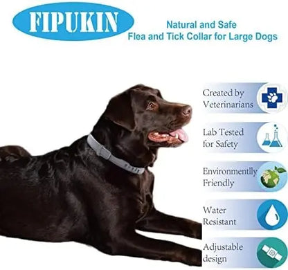 NaturalGuard Flea & Tick Collar for Large Dogs  Hypoallergenic, Plant-Based, 3-Month Protection