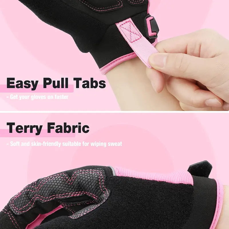 WORKPRO Touchscreen Safety Work Gloves  Terry-Lined, Non-Slip Pink Gloves (M/L)