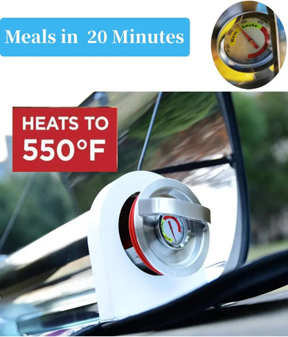 Portable Solar Oven 4.5L by MR-SKL  Stainless Steel, Solar Powered Cooker with Thermometer for Camping, Hiking, Outdoor Cooking