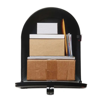 Gibraltar Stanley Jumbo Post-Mount Mailbox  Galvanized Steel, Extra-Large Black Design, Weather-Resistant Construction