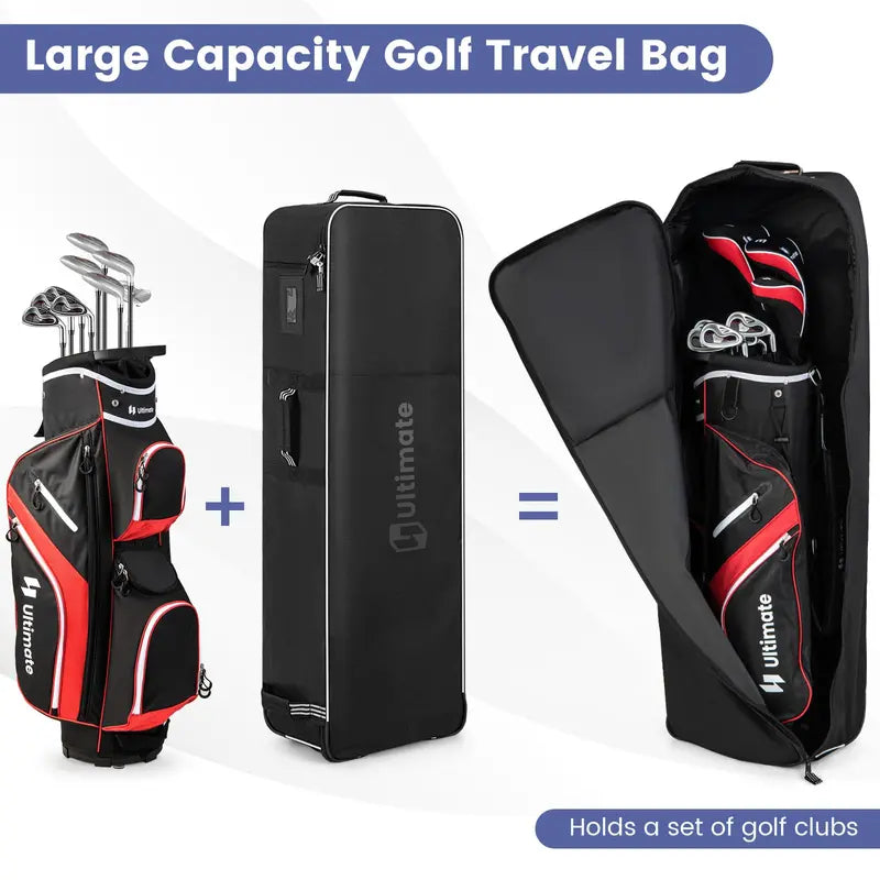 Wheeled Golf Travel Bag with Triple Pull Handles for Easy Transport