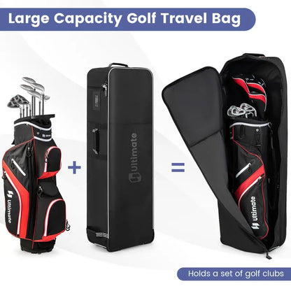 Wheeled Golf Travel Bag with Triple Pull Handles for Easy Transport