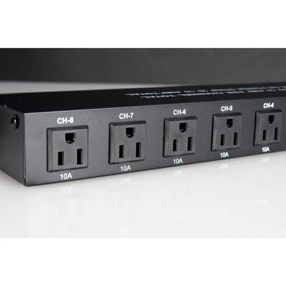 American DJ 8-Outlet OnOff Rack Mount Power Distribution Panel 8 Edison’s On The Rear Controlled By Rockers On The Front PC-100A
