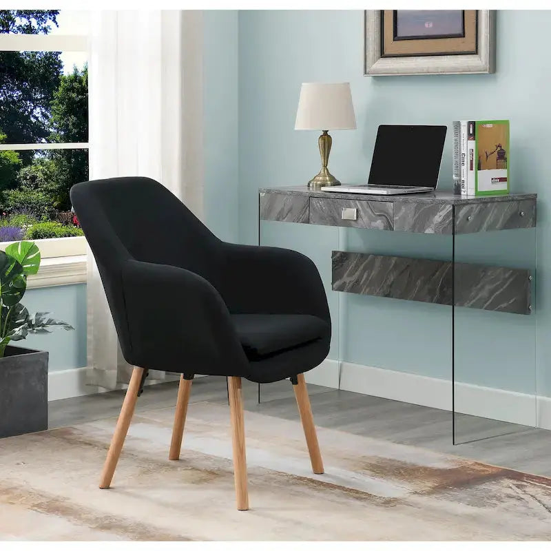 Convenience Concepts Charlotte Wingback Accent Chair  Upholstered Armchair with Tailored Design