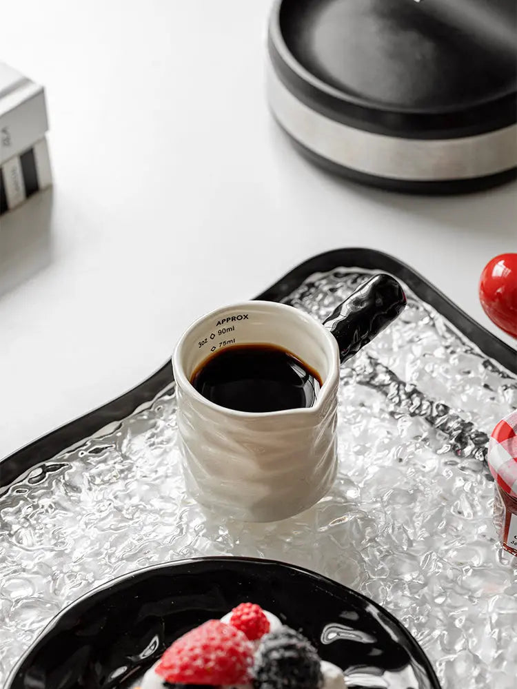Precision Ceramic Espresso Milk Measuring Pitcher with Graduated Scale