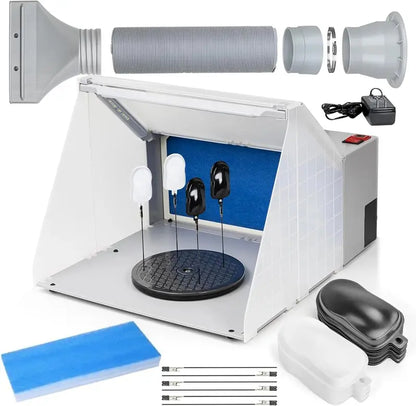 Autolock Spray Booth Kit  LED-Illuminated Enclosure with Filtration System for Model Building & Craft Projects