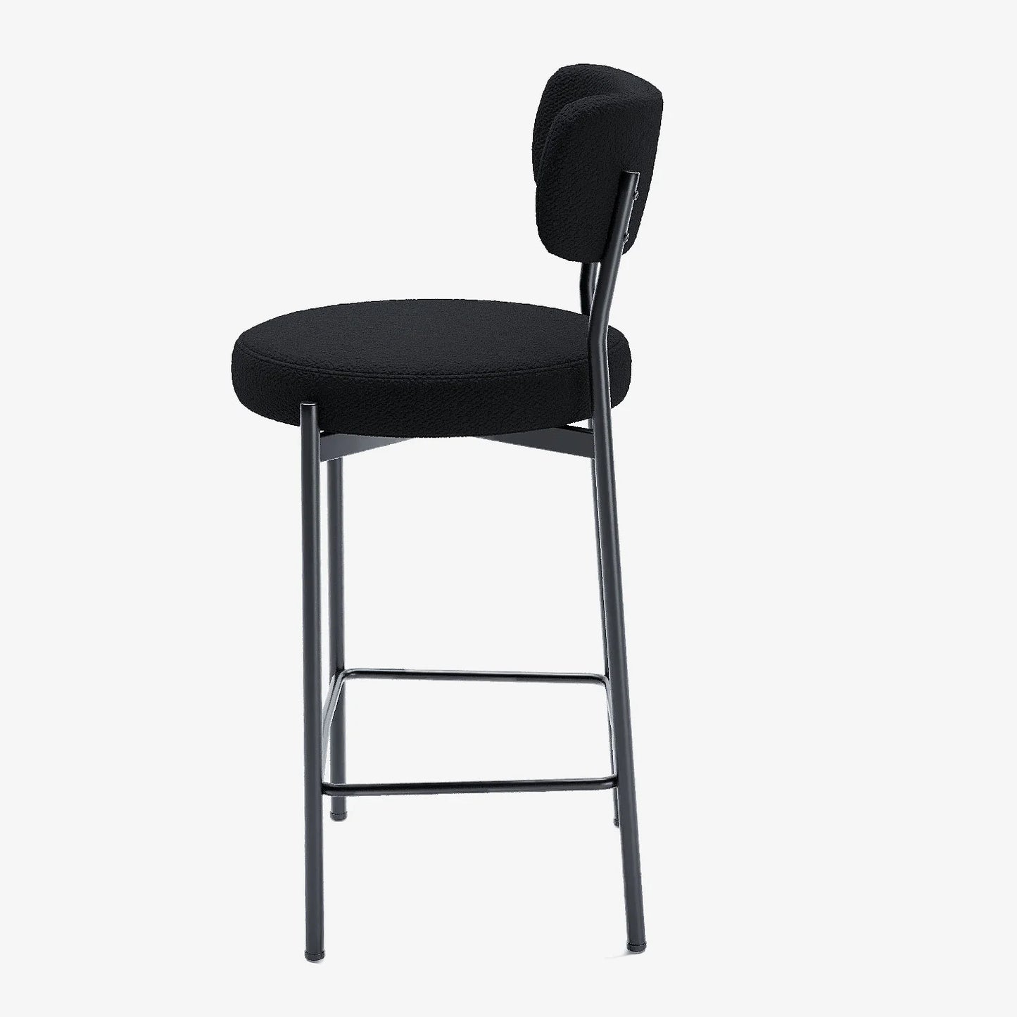 Lot de 2 fauteuils de bar bouclette grise anthracite Lili