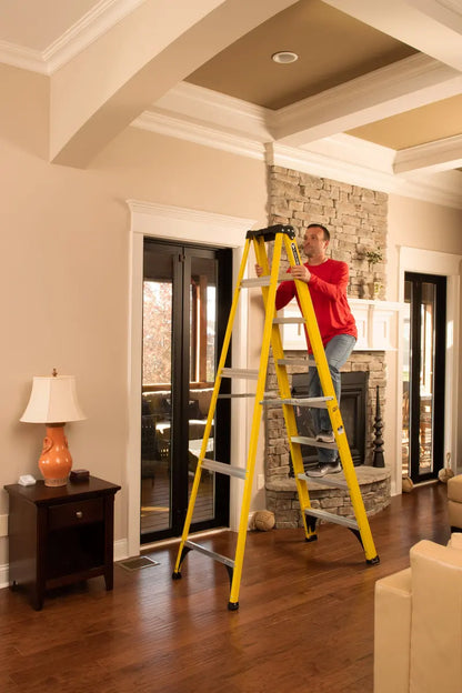 Louisville Ladder 8′ Fiberglass Step Ladder, 12′ Reach, 250 lbs Load Capacity, W-3118-08