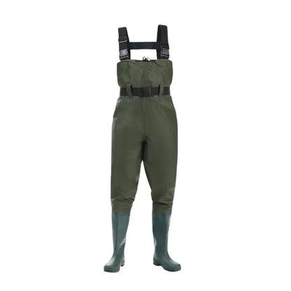 Lightweight Unisex Nylon Chest Waders with PVC Boot Construction