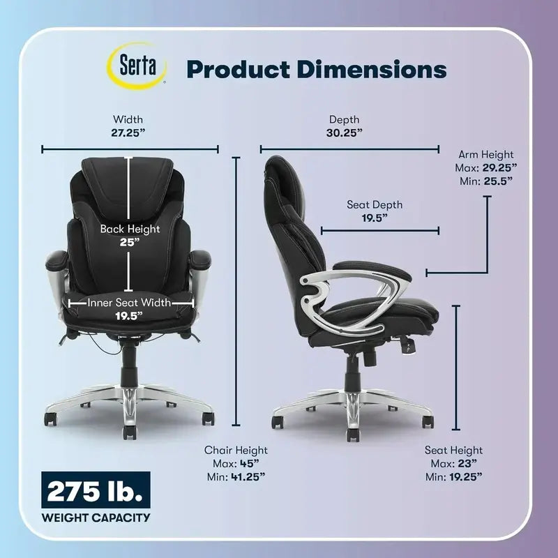 Executive-Style Ergonomic Office Chair  Supportive High-Back Design for Extended Desk Work