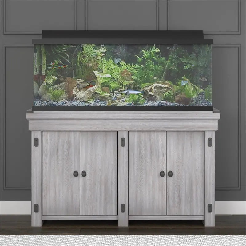 Bowery Hill 55 Gallon Aquarium Stand in Rustic White