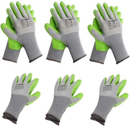 WORKPRO Garden Work Gloves  6 Pairs with Eco-Friendly Latex Palm Coating