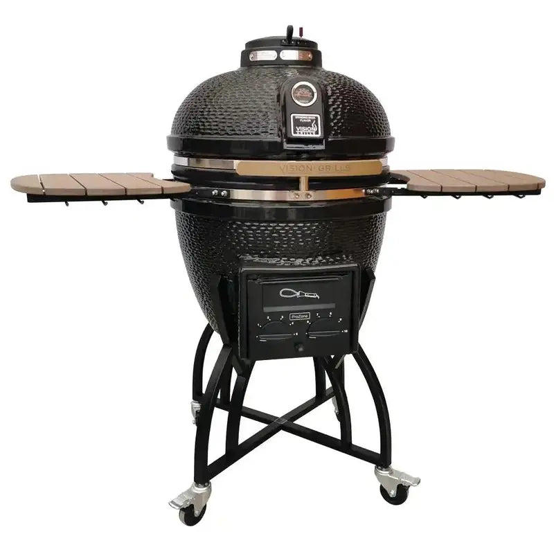 Kamado Pro 22-Inch Ceramic Charcoal Grill with Weather-Resistant Cover