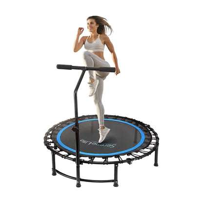 SereneLife 40¡ä Indoor Outdoor Fitness Cardio Sports Trampoline with Handrail