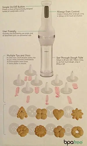 Cuisinart CCP-20 Electric Cookie Press in White — Easy-to-Use Home Baking Tool for Uniform Cookies