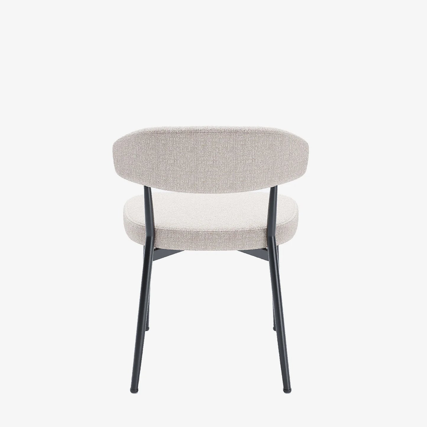Lot de 2 chaises de salle   manger en velours cr me & m tal noir Mona