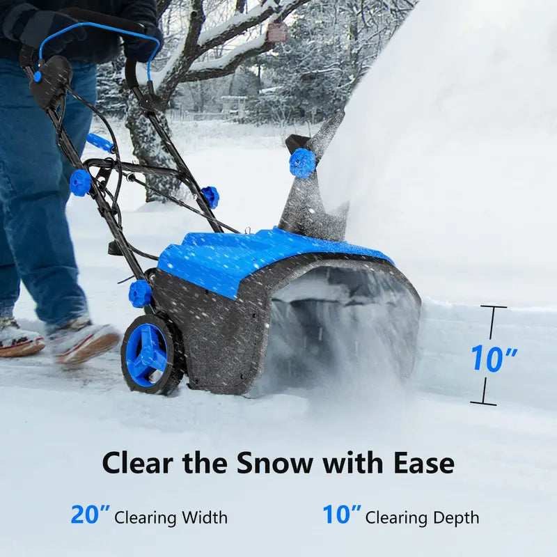 120V Electric Snow Thrower with 180° Rotating Chute and Foldable Handle