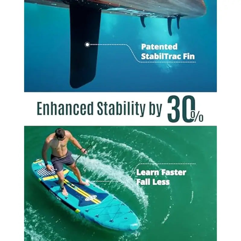 ZLX 11’6″ Extra-Wide Inflatable Stand-Up Paddle Board  Ultra-Stable SUP with Non-Slip Deck Pad