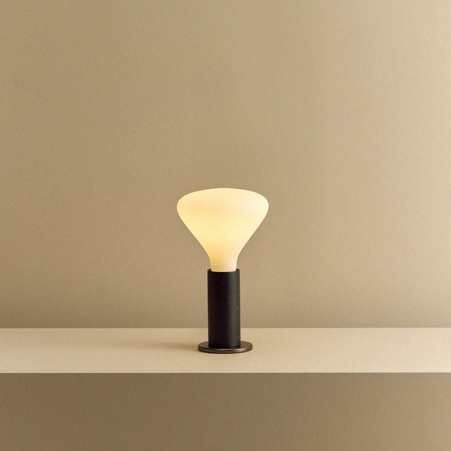 Knuckle Table Lamp in Blackened Oak + Noma