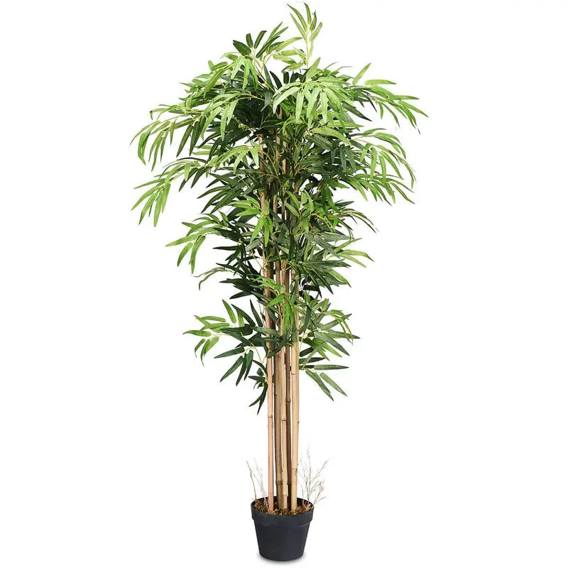 Artificial Bamboo Tree  Lifelike Fake Greenery in Nursery Pot for Indoor Decor