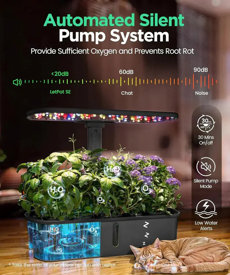 WiFi-Enabled Hydroponic Garden Kit: Smart Indoor Growing System with Full-Spectrum LED & App Control