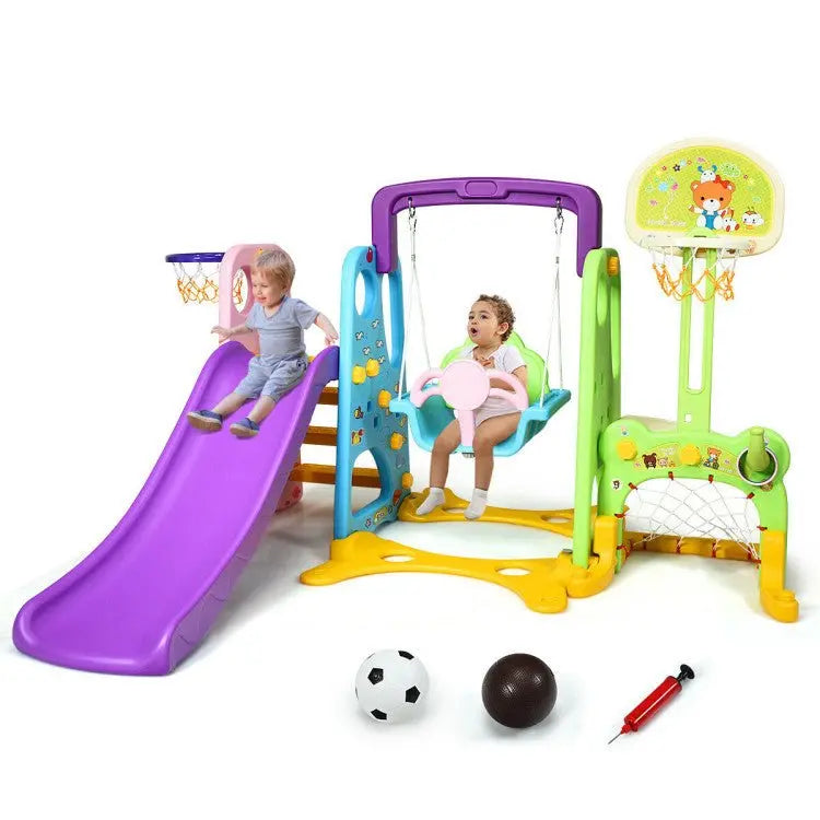 Premium 6-in-1 Indoor/Outdoor Toddler Playset — Slide, Swing, and Multi-Activity Climber