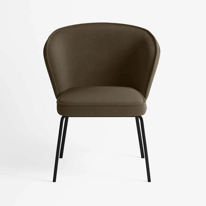 Chaise en velours brun foncé
