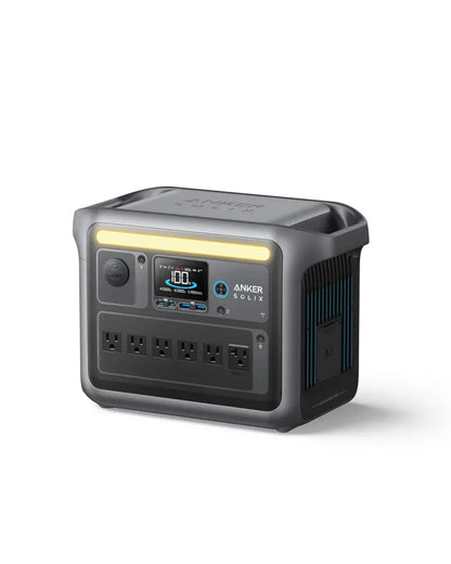 Anker SOLIX C1000 Portable Power Station, 1800W, LiFePO4 Battery, 2400W Output, Solar Rechargeable, Compact Design