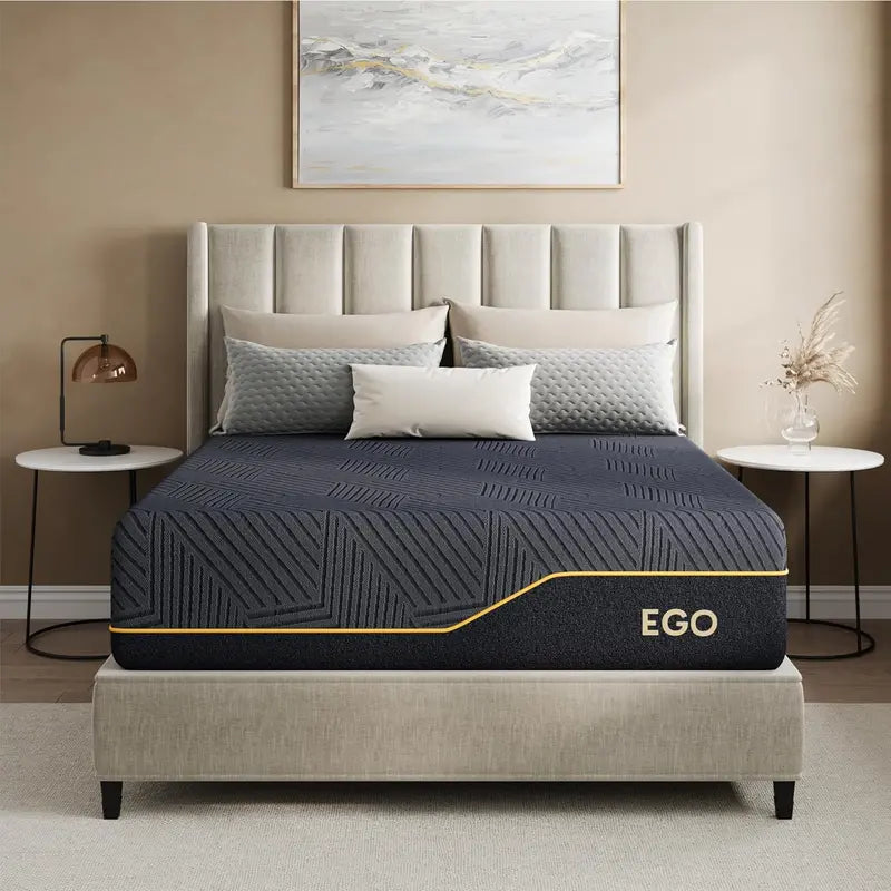 MLILY EGOHOME Queen 14″ Copper Gel Memory Foam Mattress  Therapeutic Support, Made in USA
