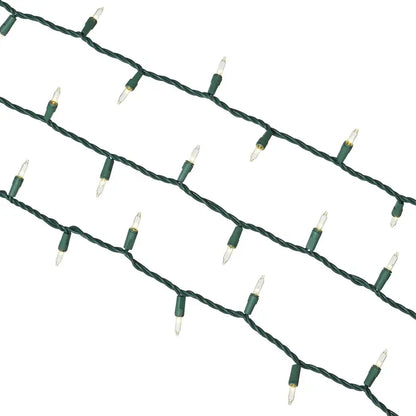 Holiday Time 300-Count Clear Mini Lights, 62.5′ Green Wire, Indoor/Outdoor Christmas Decor
