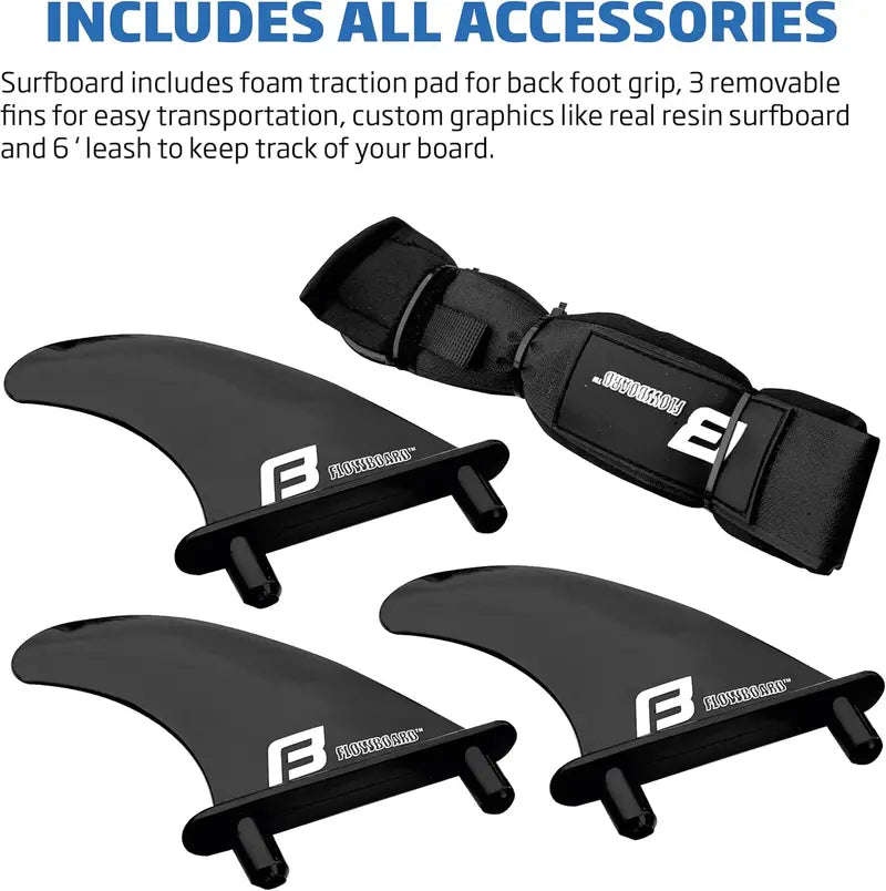 6-Foot Soft Foam Surfboard Set  Includes 3 Fins, Leash, Wood Stringers & Beginner-Friendly Stability