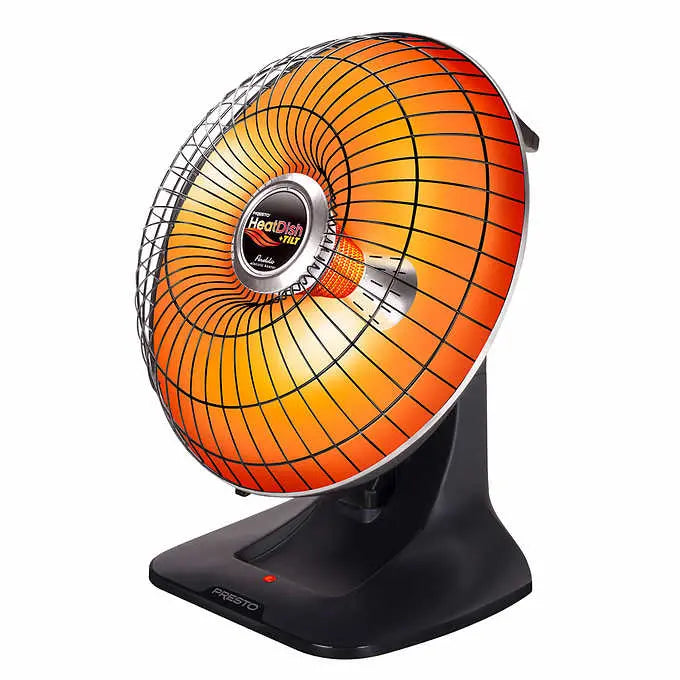 Presto HeatDish Plus Parabolic Heater  Energy-Saving 1000W Design with Adjustable Tilt Mechanism