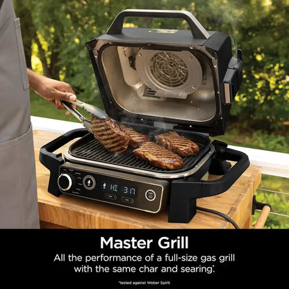 OG751 Woodfire Pro Outdoor Grill  7-in-1 All-in-One BBQ Smoker with Built-In Thermometer