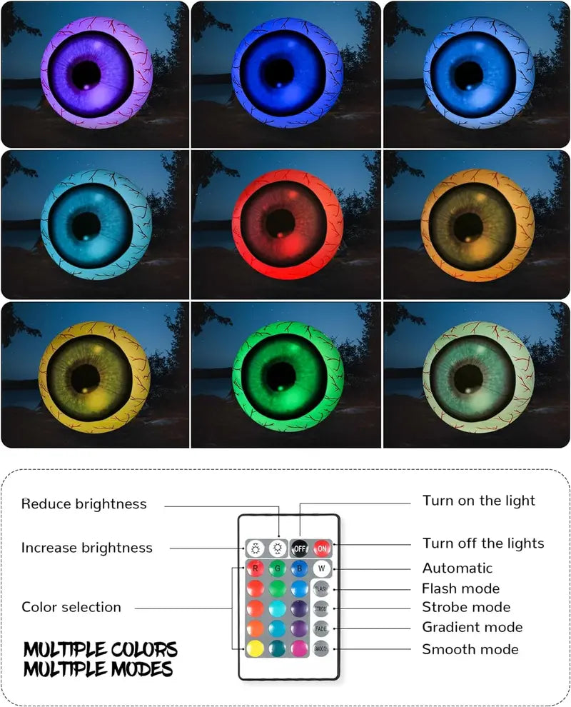 Large Outdoor Halloween Inflatable Eyeball  Giant Animated Yard Decoration with Built-in Fan