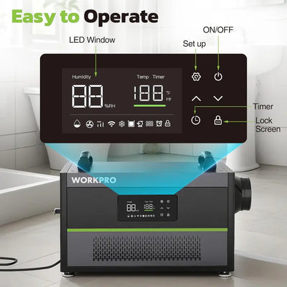 WORKPRO 145-Pint Commercial-Grade Crawl Space Dehumidifier for Basements, Garages, and Warehouses