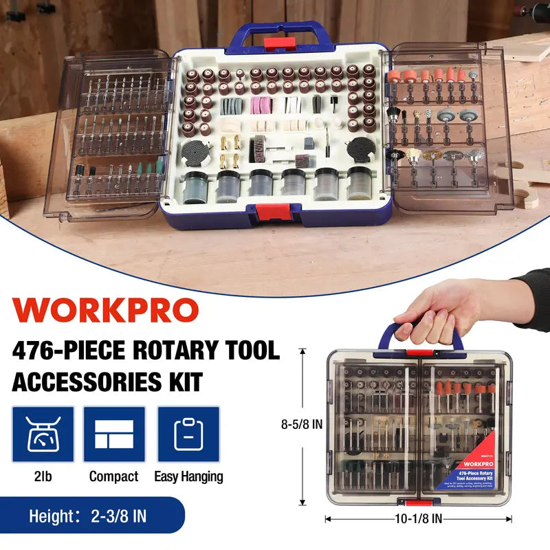 WORKPRO 476-Piece Rotary Tool Accessory Kit for Versatile DIY Projects