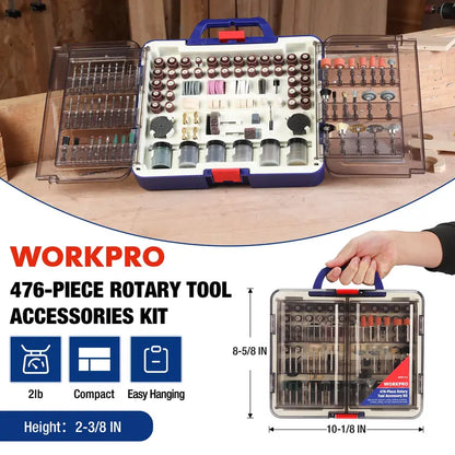 WORKPRO 476-Piece Rotary Tool Accessory Kit for Versatile DIY Projects