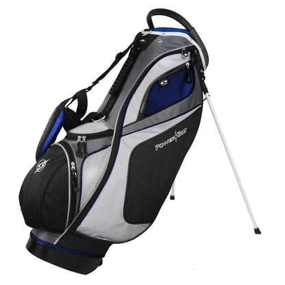 PowerBilt Dunes 14-Way Golf Stand Bag, Black/Blue, Lightweight with Pockets & Dividers