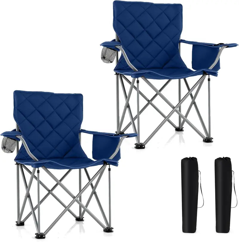All-Terrain Outdoor Folding Chair  500 lb Capacity with Built-In Cooler Pouch & Cup Holder