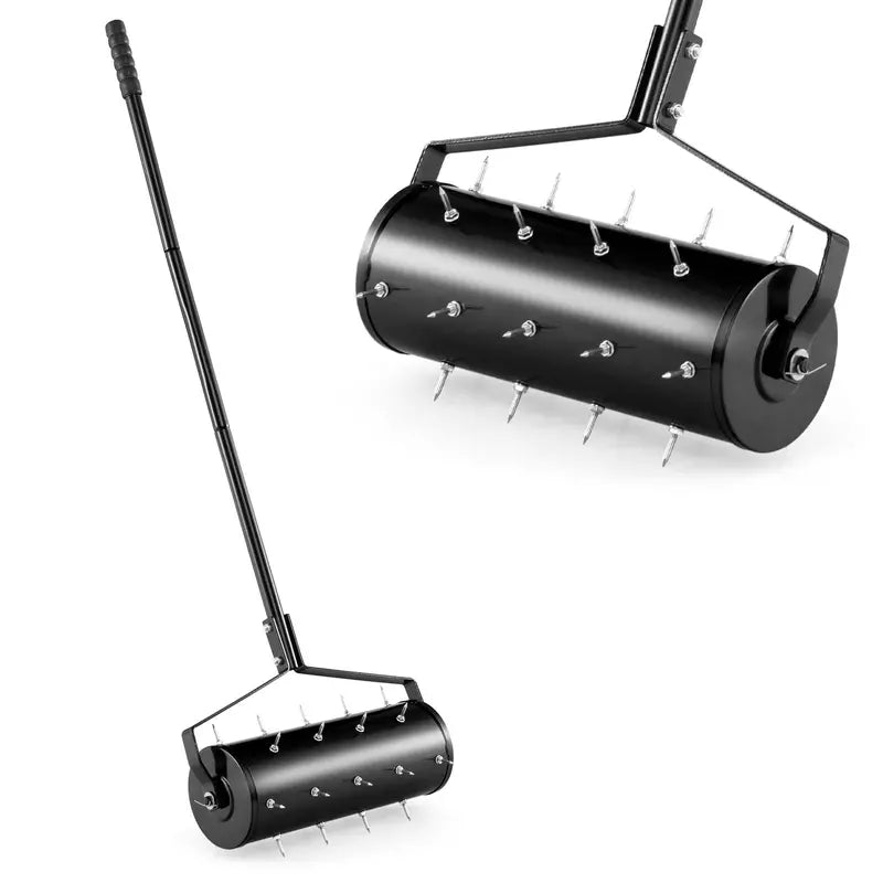 Weighted Rolling Lawn Aerator for Soil Aeration and Seeding