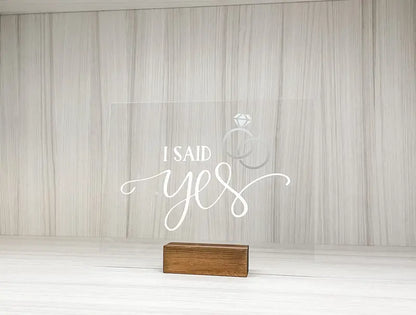 Wooden ‘I Said Yes’ Wedding Countdown Sign for Brides-to-Be